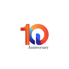 Fototapeta premium 10 Year Anniversary Vector Template Design Illustration