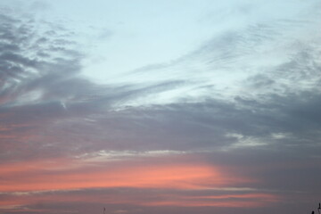 Beautiful sky in the evening, colorful sky that looks like a dramatic sunset