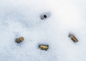 bullet shell snow