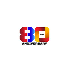 80 Year Anniversary Vector Template Design Illustration