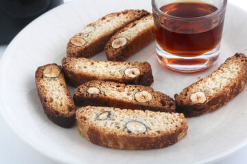 typical catalan pastry with nuts and liquor