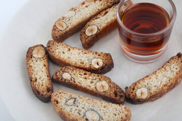 typical catalan pastry with nuts and liquor