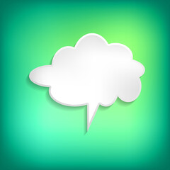 Vector comic speech bubble on color background. Isolated colorful banner, empty paper shape. Cartoon flat illustration for chat. Template frame. Hand draw style, dialog cloud.