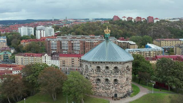 Flight over Skansen Kronan redoubt in Gothenburg, Sweden