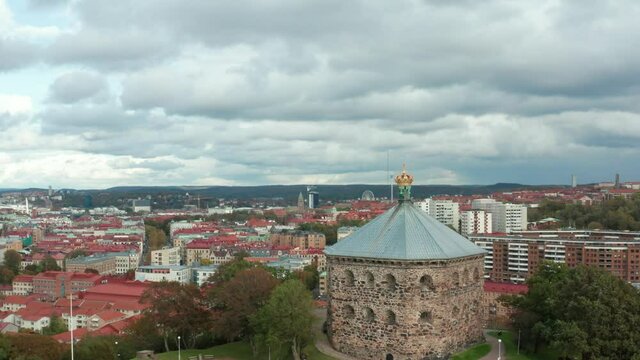 Flight over Skansen Kronan redoubt in Gothenburg, Sweden