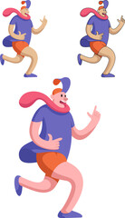 Running man vector isolated illustration in cartoon style