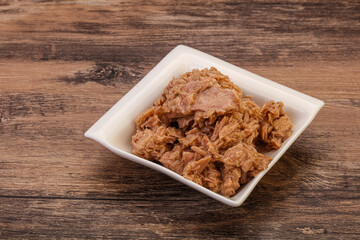 Canned tuna fillet for salad