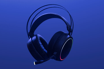 Blue headphones wireless digital device