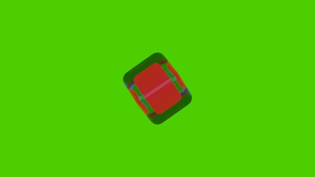 3D crystal, ice rotates around its axis