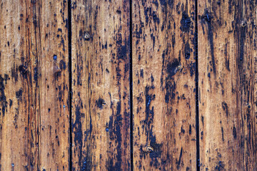 Burnt brown wood not painted wall texture background