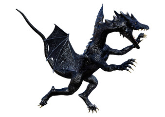 Fototapeta premium 3D Rendering Fairy Tale Dragon on White
