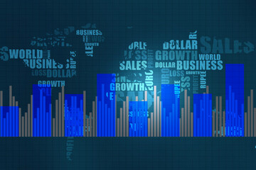 2d rendering Stock market online business concept. business Graph 
