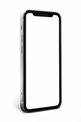 Smartphone with blank white screen innovative future technology