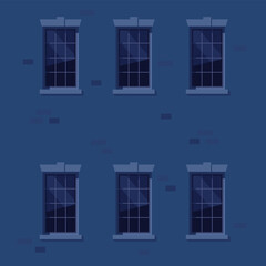Apartment wall exterior at night