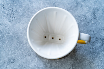 Flat Bottom Coffee Dripper with Three Holes Ceramic Made.