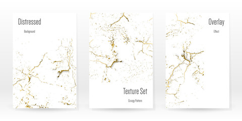 Elegant Gold Texture Set. Marble Business Card.