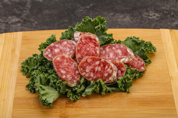 Iberian pork Fuet sausage slices