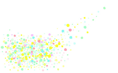 Pastel Splash Effect White Background. Festival Dot Postcard. Carnaval Shine Backdrop. Color Dust Fun Design.
