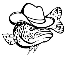 Black crappie with hat