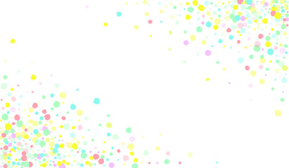 Pastel Dot Fun White Background. Celebrate Rain Banner. Carnaval Circle Design. Green Splash Independence Background.