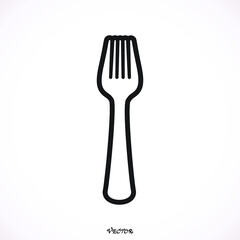 fork on white background icon