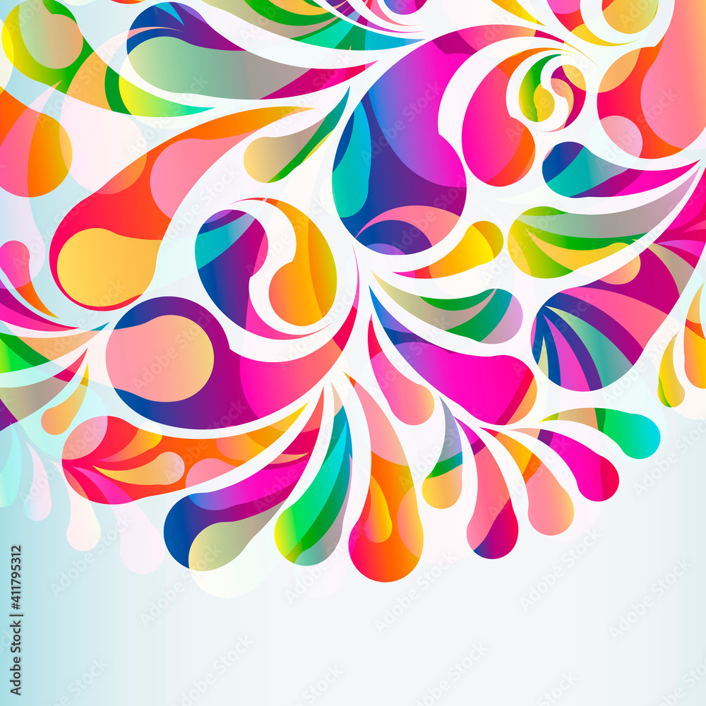 Poster Abstract colorful arc-drop background. Vector.