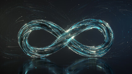 Infinity sign symbol of endless 3D render illustration - 411795710