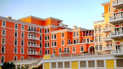 Obraz premium Qanat Quartier at the Pearl in Doha, Qatar