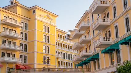 Fototapeta premium Qanat Quartier at the Pearl in Doha, Qatar