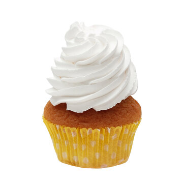 cupcake with cream on a white background