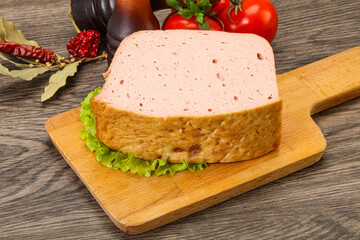 Homemade baked traditional meat loaf