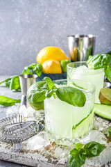 Cucumber basil smash cocktail