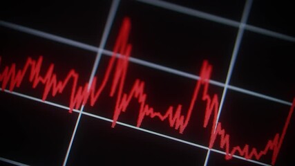 Sound wave diagram on the monitor screen.