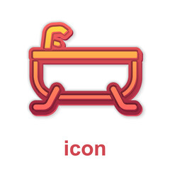 Gold Bathtub icon isolated on white background. Vector.