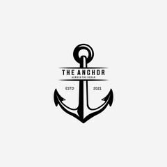The Anchor Ship Logo Vector Vintage, Illustration Design of Sailor and Adventure of the Sea Concept © PyruosID