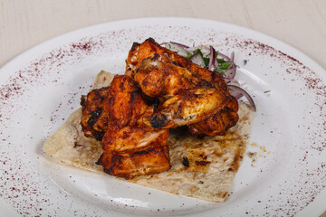 Grilled chicken wings bbq shashlick