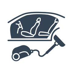 Vector black icon car service, maintenance, interior cleaning