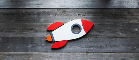 Rocket at business meeting table