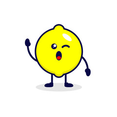 Lemon say hello cute character