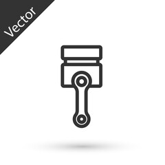 Grey line Engine piston icon isolated on white background. Car engine piston sign. Vector.