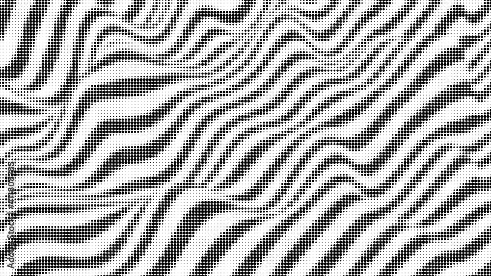 Poster halftone. comic wavy pattern. abstract dotted radial background. texture of black dots. gradient bac