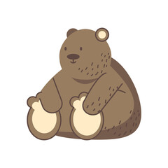 cute bear sitting jungle animal in cartoon abstract design