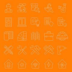 Set of building construction and home repair icons. Vector illustration