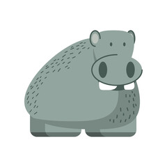 hippo jungle animal in cartoon abstract design
