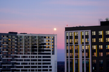 moon at sunset