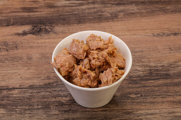 Canned tuna fillet for salad