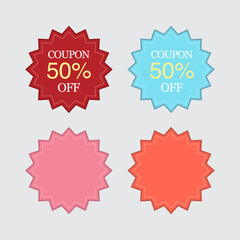 Coupon voucher discount ticket vector illustration.Editable