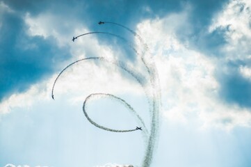 Airplane makes turns