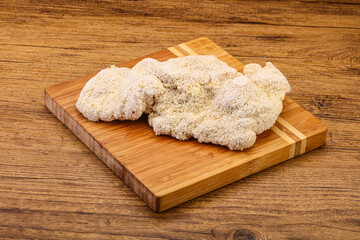 Raw meat schnitzel for roast