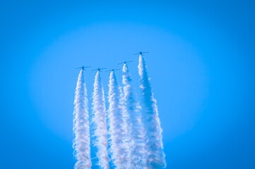 Airplane makes turns